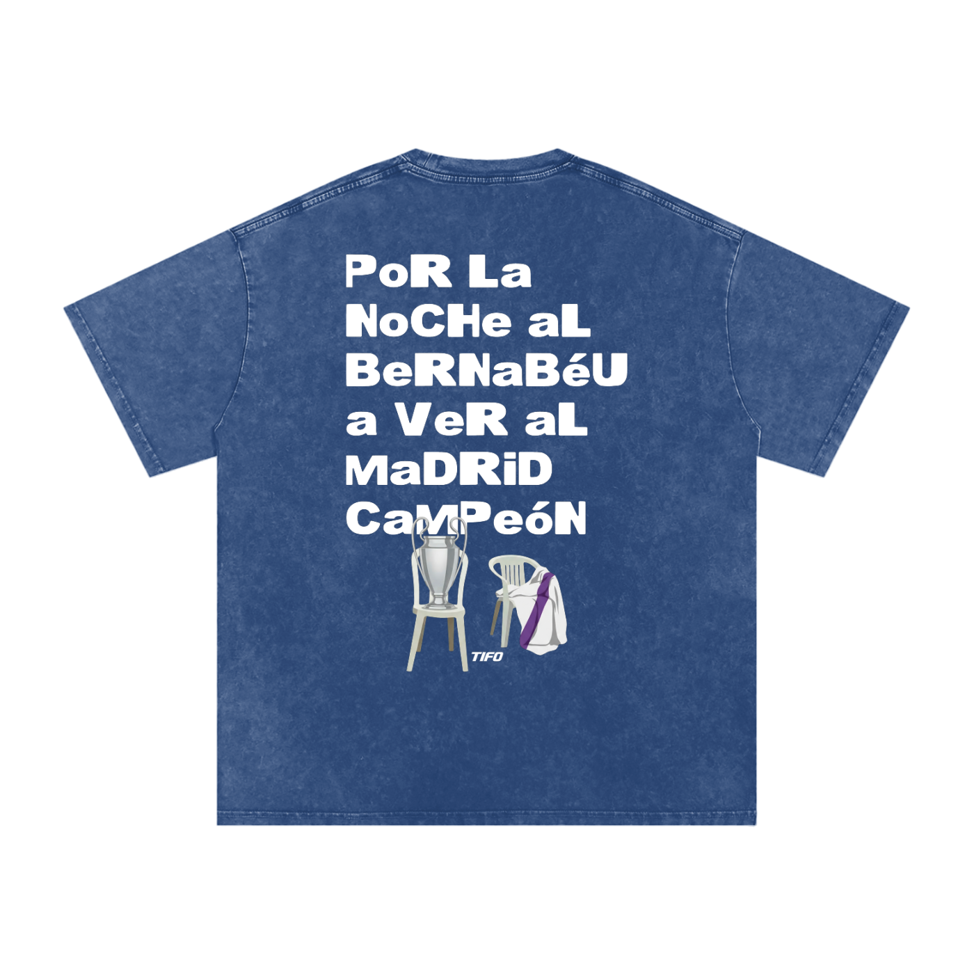 POR LA MAÑANA CAFÉ... (MADRID CAMPEÓN) - CAMISETA EFECTO LAVADO