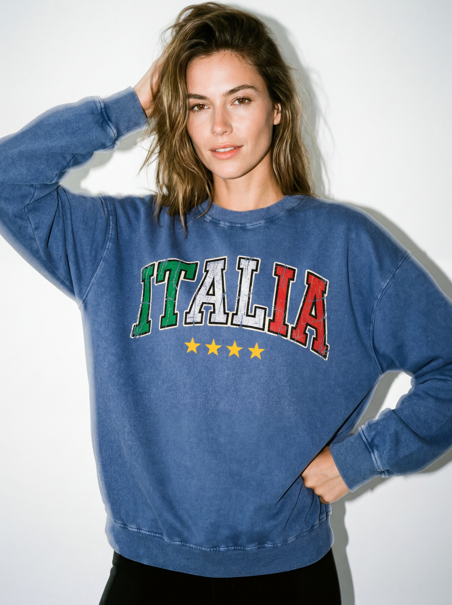 ITALIA - SUDADERA EFECTO LAVADO (OVERSIZE)