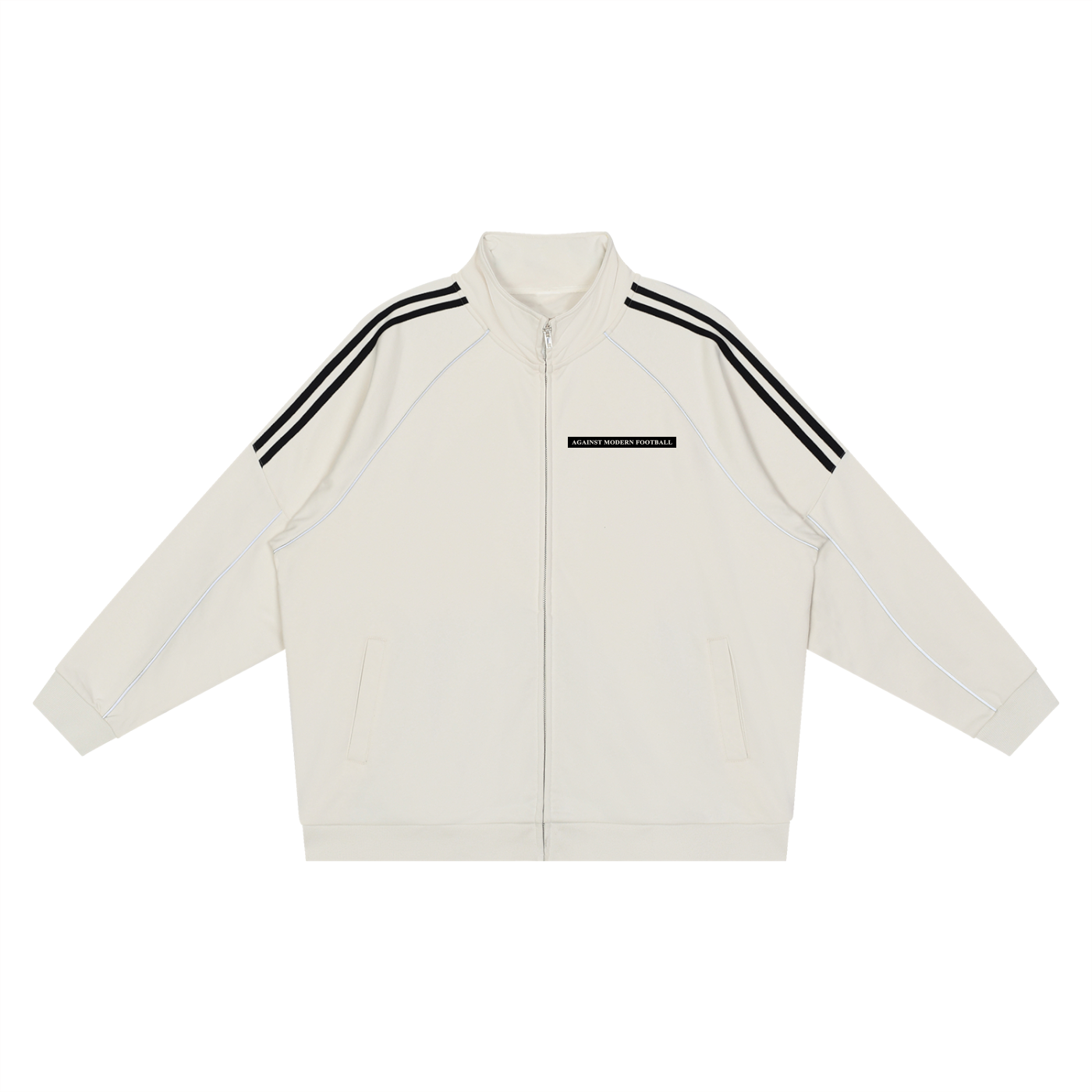 AGAINST MODERN FOOTBALL - CHAQUETA CON CREMALLERA Y DETALLES REFLECTANTES