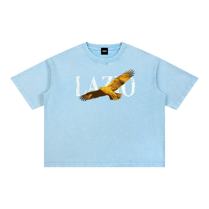 LAZIO - CAMISETA LAVADA CORTE CUADRADO (OVERSIZE)
