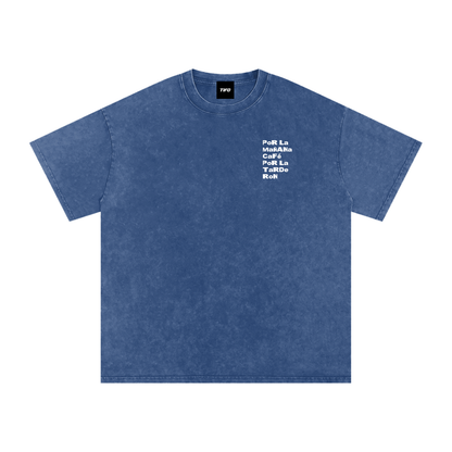 POR LA MAÑANA CAFÉ... (MADRID CAMPEÓN) - CAMISETA EFECTO LAVADO