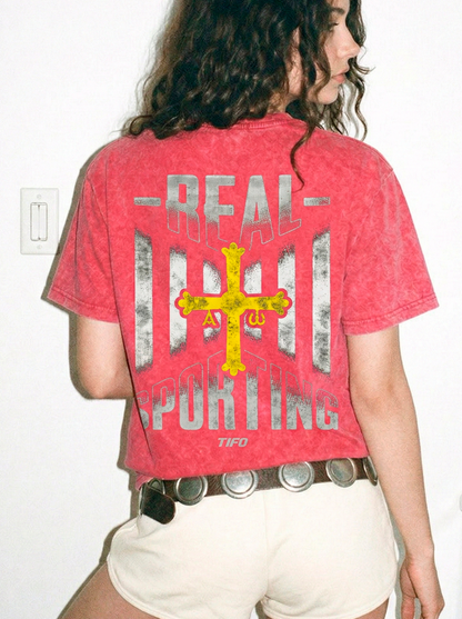 REAL SPORTING - CAMISETA EFECTO LAVADO