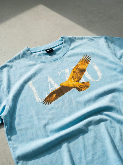 LAZIO - CAMISETA LAVADA CORTE CUADRADO (OVERSIZE)