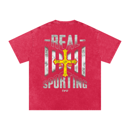 REAL SPORTING - CAMISETA EFECTO LAVADO