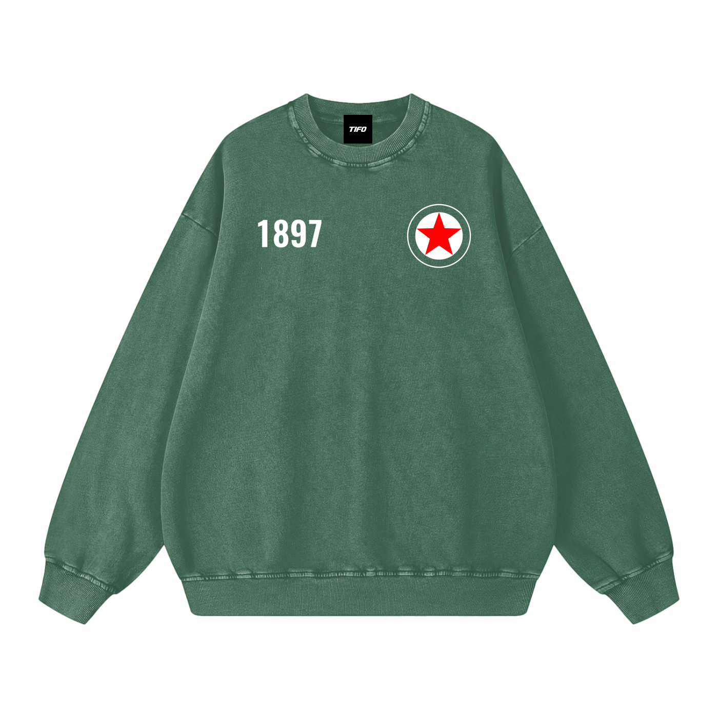 RED STAR - SUDADERA EFECTO LAVADO (OVERSIZE)