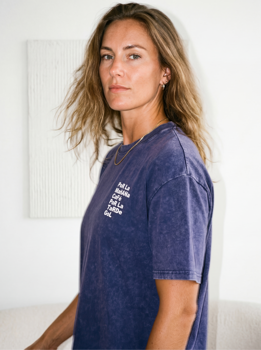 POR LA MAÑANA CAFÉ... (SALOMÓN RONDÓN) - CAMISETA EFECTO LAVADO