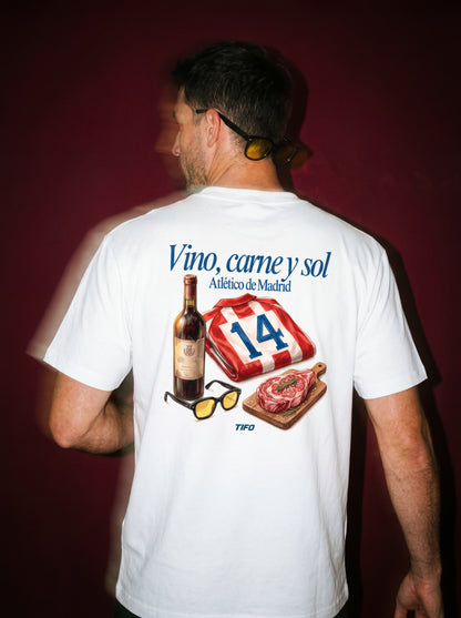 VINO, CARNE Y SOL (ATLETI) - CAMISETA