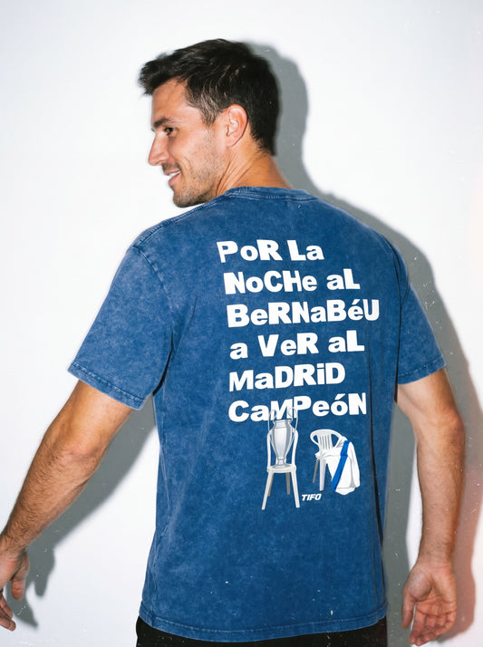 POR LA MAÑANA CAFÉ... (MADRID CAMPEÓN) - CAMISETA EFECTO LAVADO