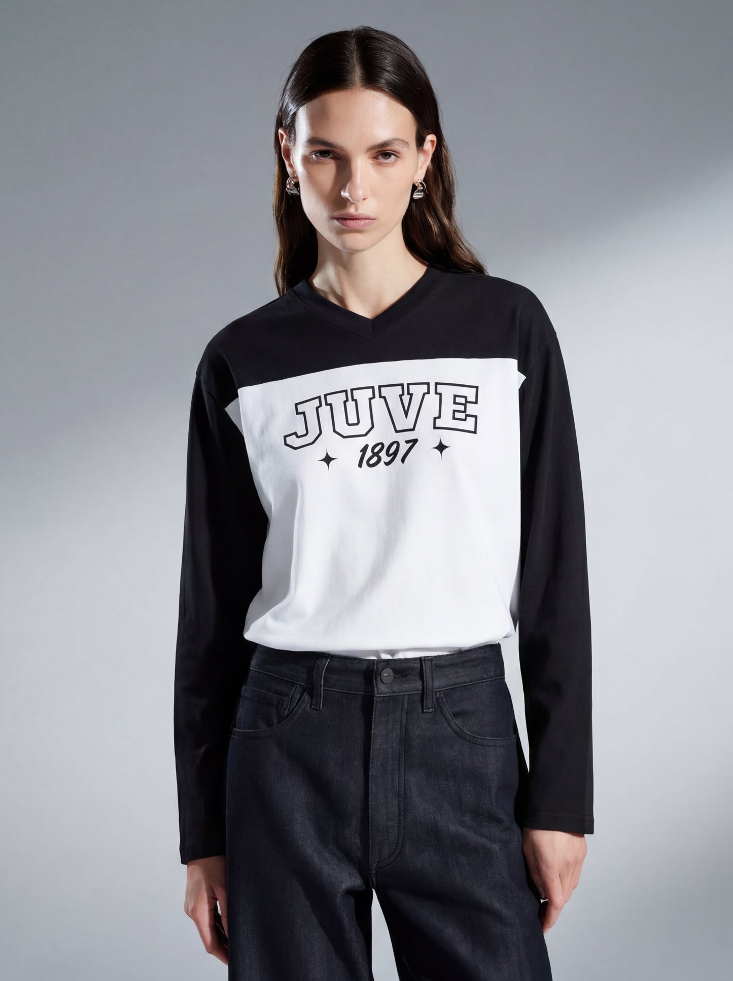 JUVE VARSITY - CAMISETA BICOLOR DE MANGA LARGA