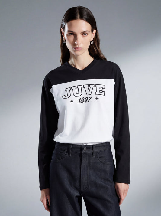 JUVE VARSITY - CAMISETA BICOLOR DE MANGA LARGA